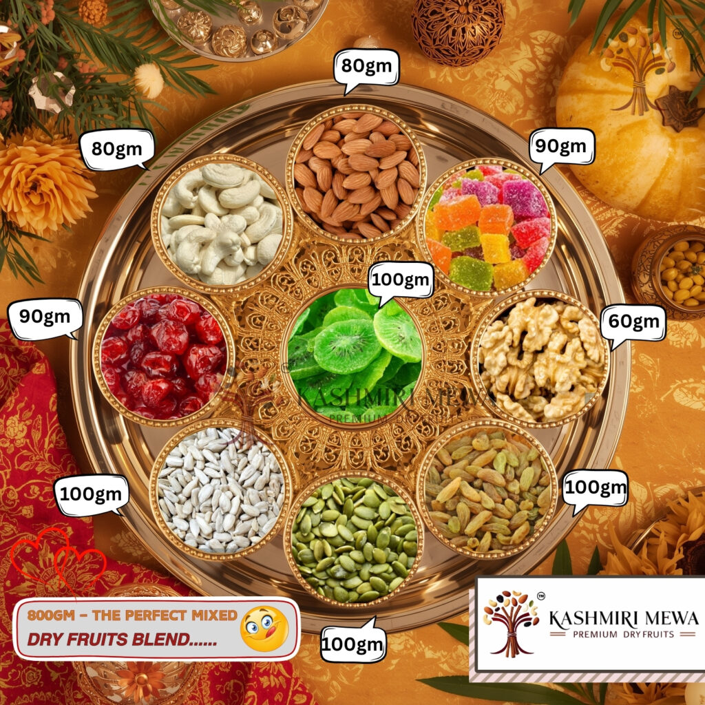 Navratana Mewa 9 in 1 Dry Fruits Mixed Gift Back all ingradiants quantity 1