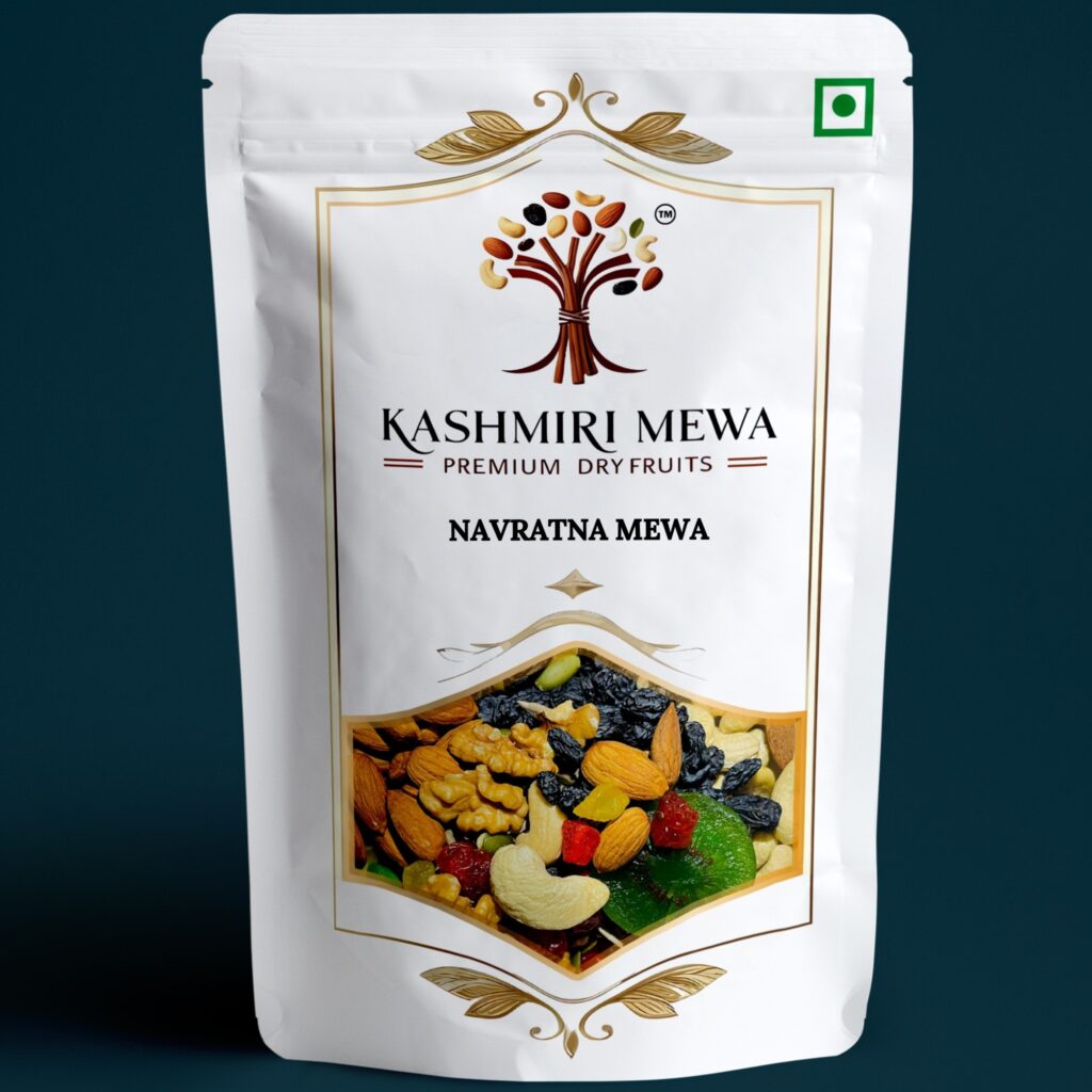 Navratana Mewa 9 in 1 Dry Fruits Mixed Gift Front side poouch